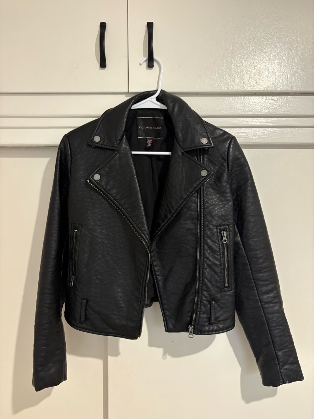 Victoria's Secret Black Faux Leather Biker Jacket